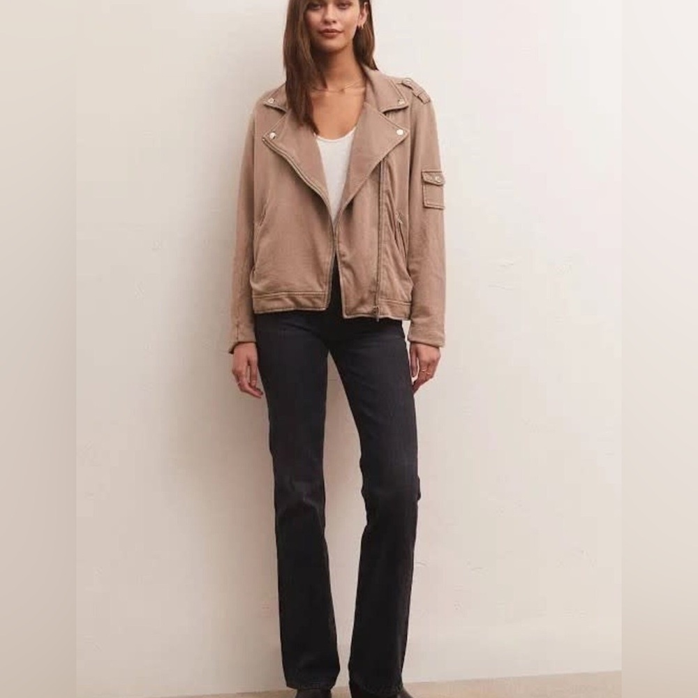 Z Supply Castle Hill Moto Jacket in Milk Shake